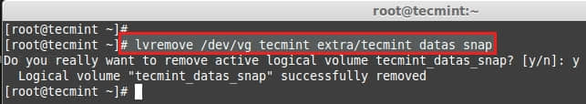 Remove LVM Snapshot