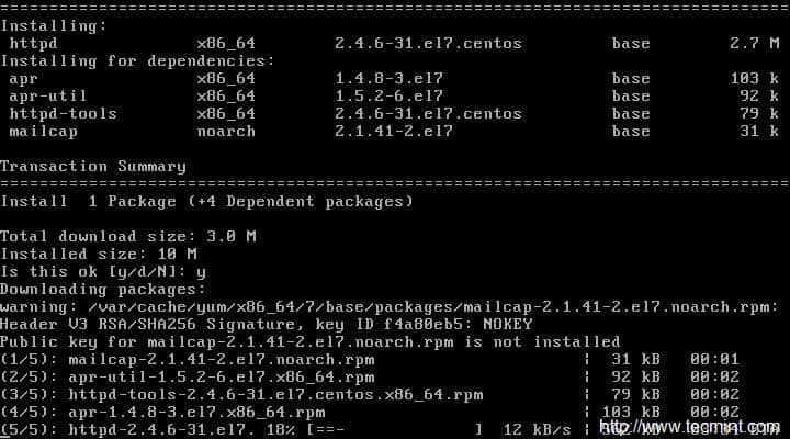 在 CentOS 上安裝 Apache