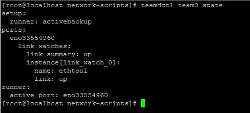 teamdctl 检查断开激活端口连接