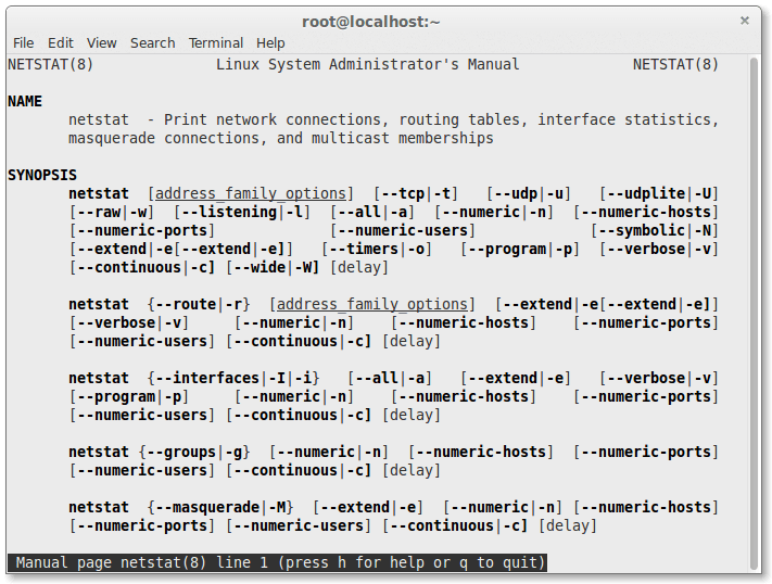 man netstat