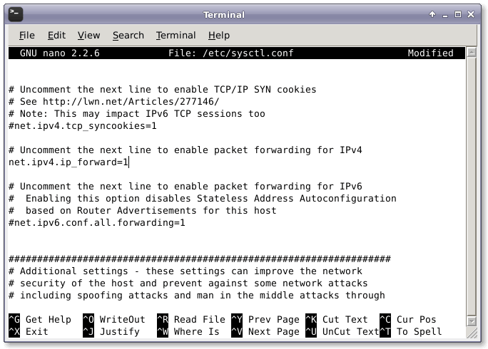 編輯 Sysctl