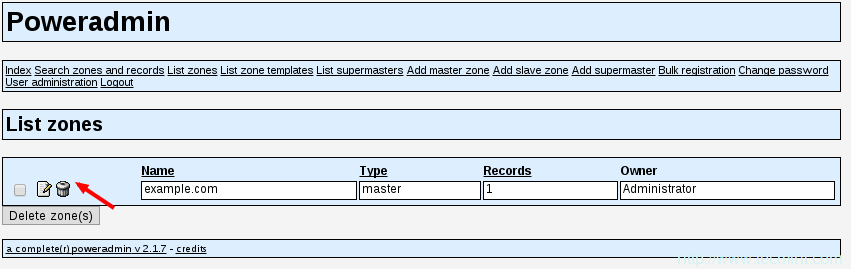 Delete DNS Zone