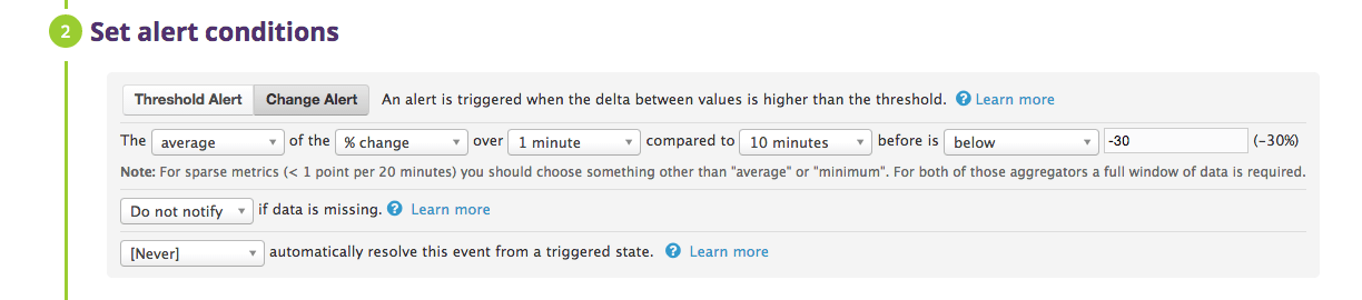 NGINX metric change alert