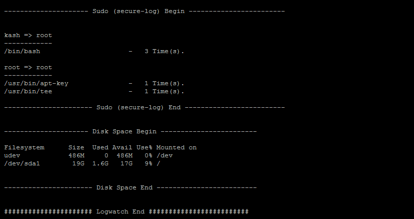 Logwatch end report