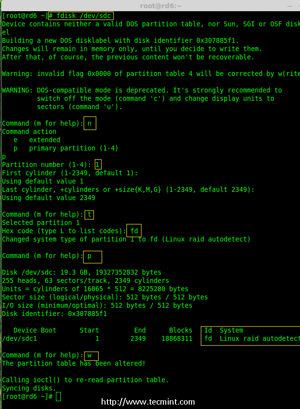 Create sdc Partition