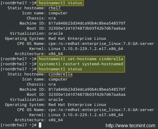 在 RHEL7 中設定系統主機名