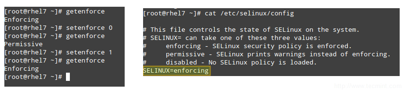 設置 SELinux 模式