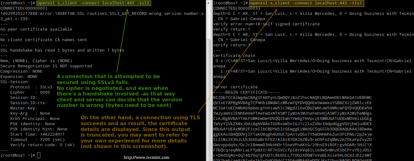 測試 Apache SSL 和 TLS 連接