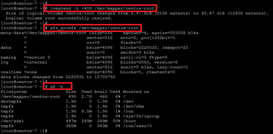 Increase disk space