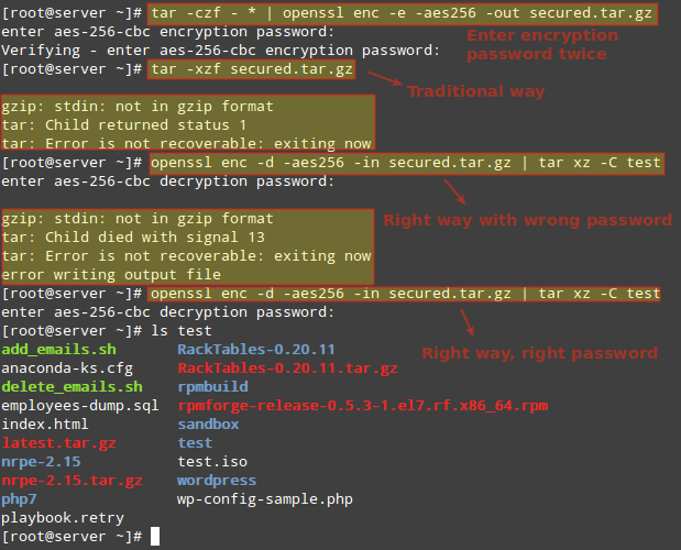 在 Linux 中加密和解密 Tar 歸檔文件