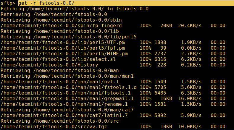 Download Directory using sFTP