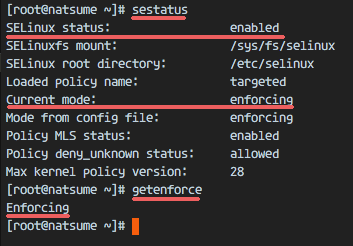 驗證 SELinux 運行狀態