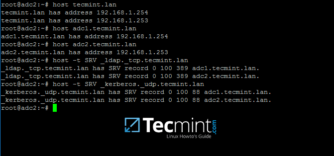 Verify Samba4 DC DNS