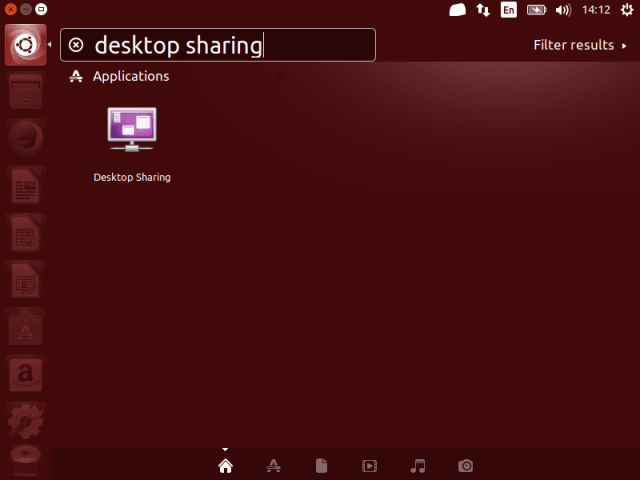 Search for Desktop Sharing in Ubuntu