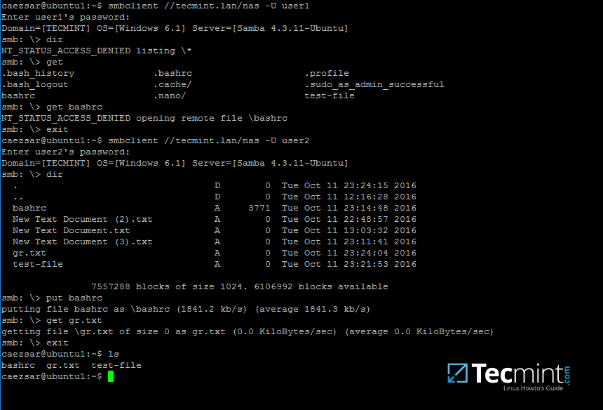 Connect Samba Share Directory in Linux