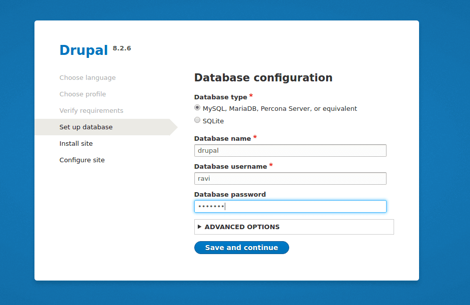 Drupal 資料庫配置