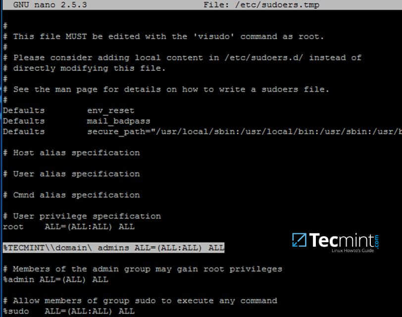 Add Root Privileges to Domain Group