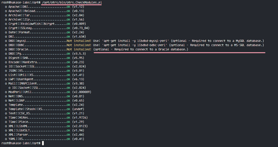 OTRS Chek Module needed for Installation