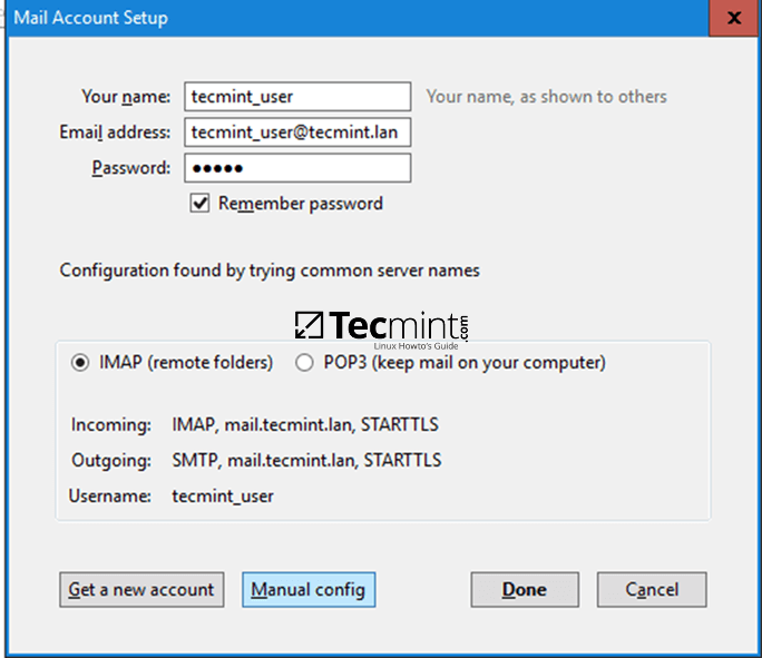 Thunderbird Mail Account Setup