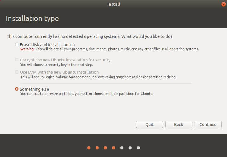 自定義磁碟分區安裝 Ubuntu