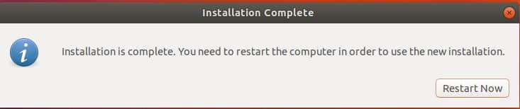 完成 Ubuntu 安装并重启系统
