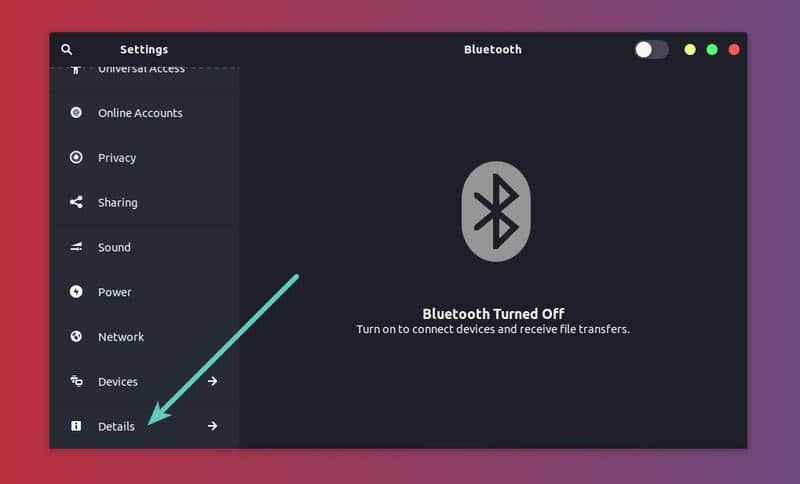 在 Ubuntu GNOME Settings 中进入 Details