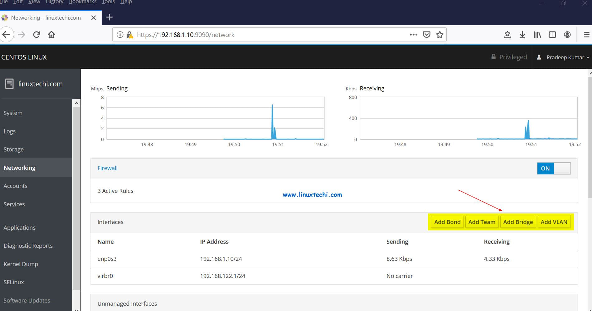 Networking-Cockpit-Dashboard-CentOS8-RHEL8