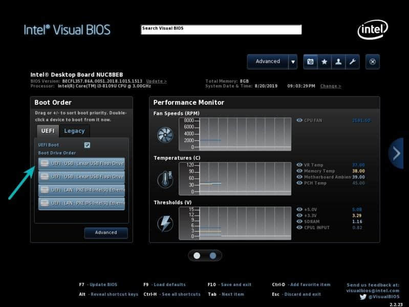 Intel NUC 的 BIOS 設置