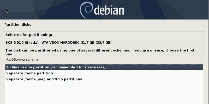 將所有文件存儲在同一分區-debian10