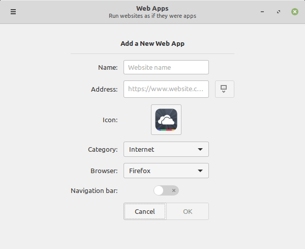 在 Linux Mint 中添加網頁應用程序