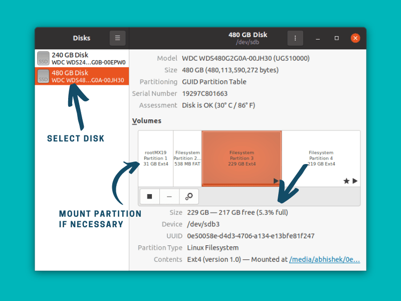 檢查 Ubuntu 的桌面版本的可用磁碟空間