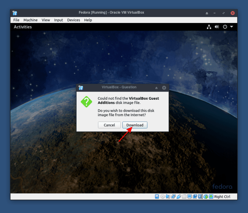 安裝 VirtualBox Guest Additions