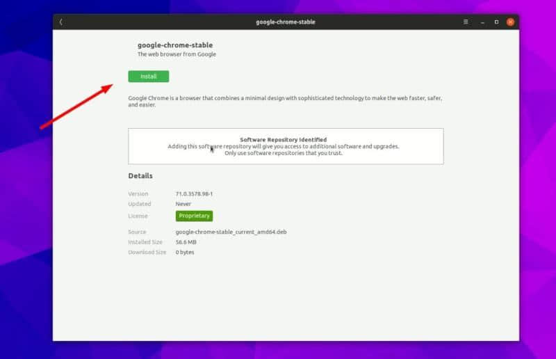 在 Ubuntu 軟體中心中安裝 Google Chrome