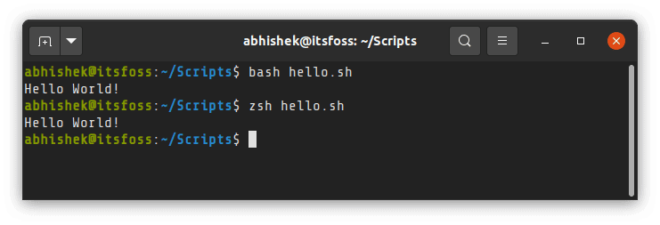 使用 Zsh 来执行 Shell 脚本