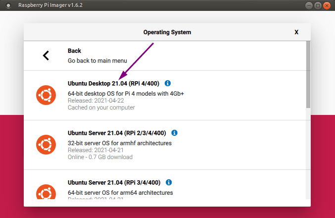 鏡像工具：發行版 - Ubuntu 21.04