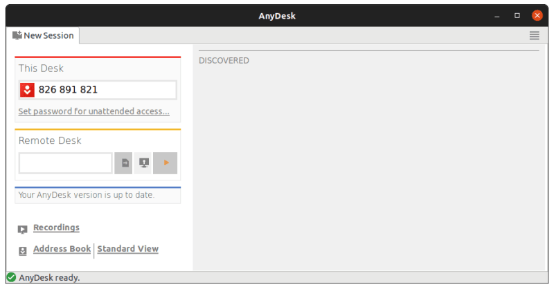 AnyDesk running in Ubuntu