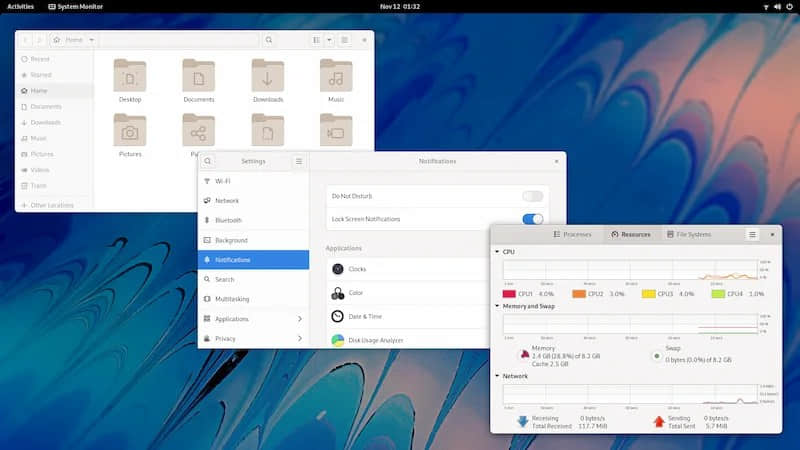 Fedora GNOME standard theme