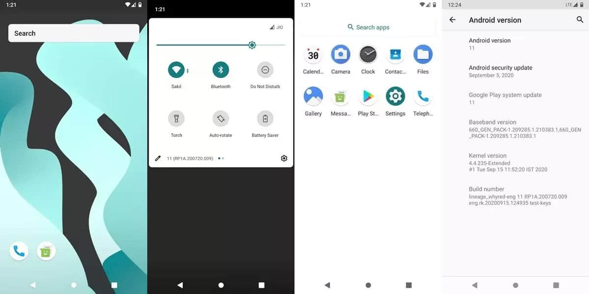 Lineage OS 用戶界面的幾張截圖