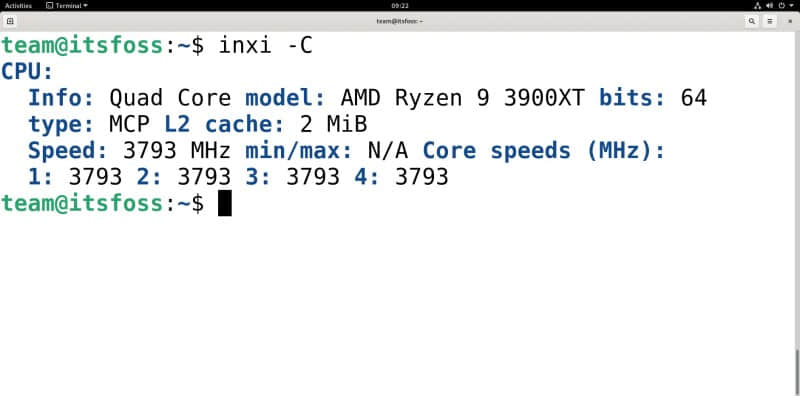 An example output of using the 「-C」 flag in a Virtual Machine