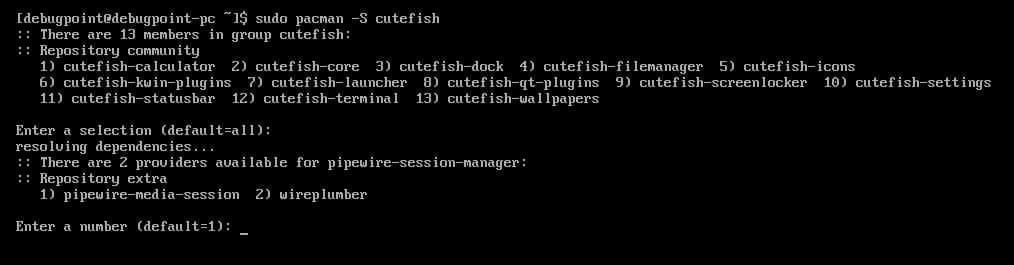Install Cutefish in Arch Linux