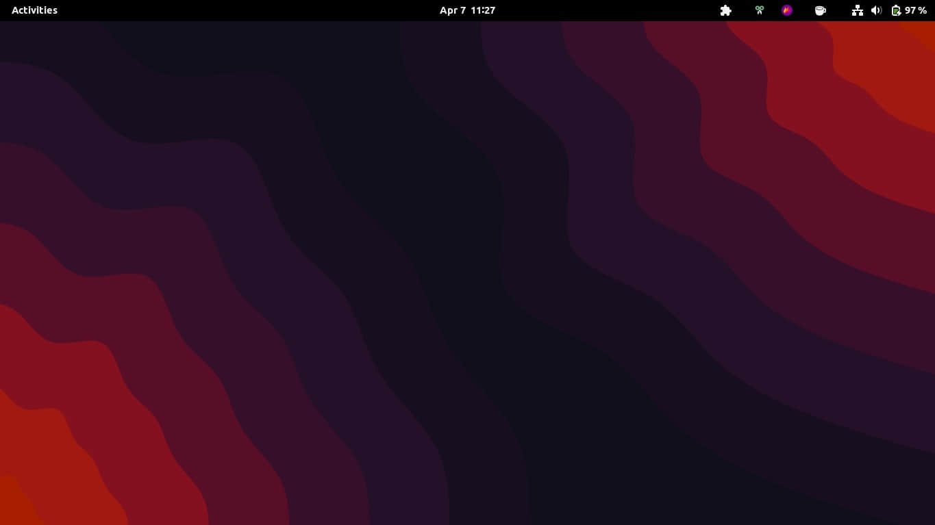 GNOME 中的深色和淺色雙主題壁紙：深色