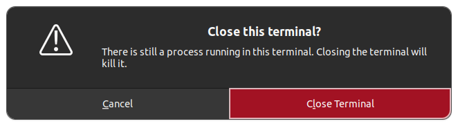 舊版 GNOME 終端中的警告