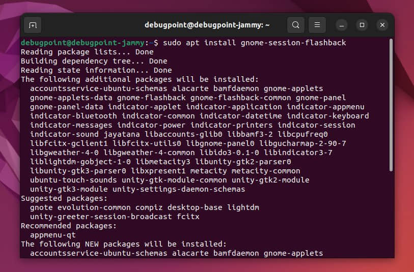 Install GNOME Classic Flashback Metacity in Ubuntu 22.04 LTS