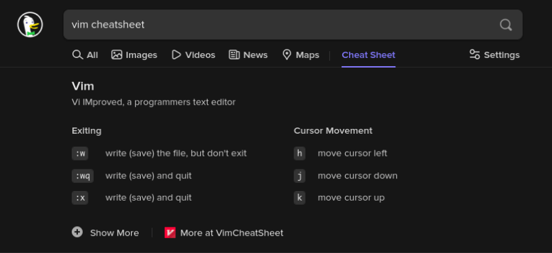 Vim Cheatsheet