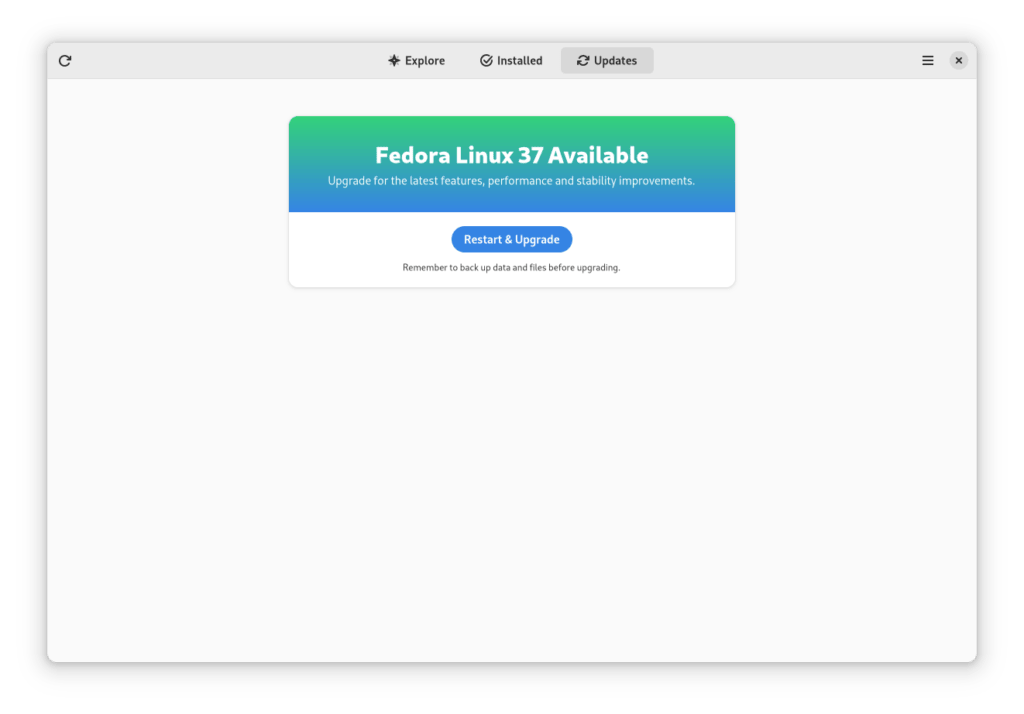 Fedora 37 更新準備好安裝