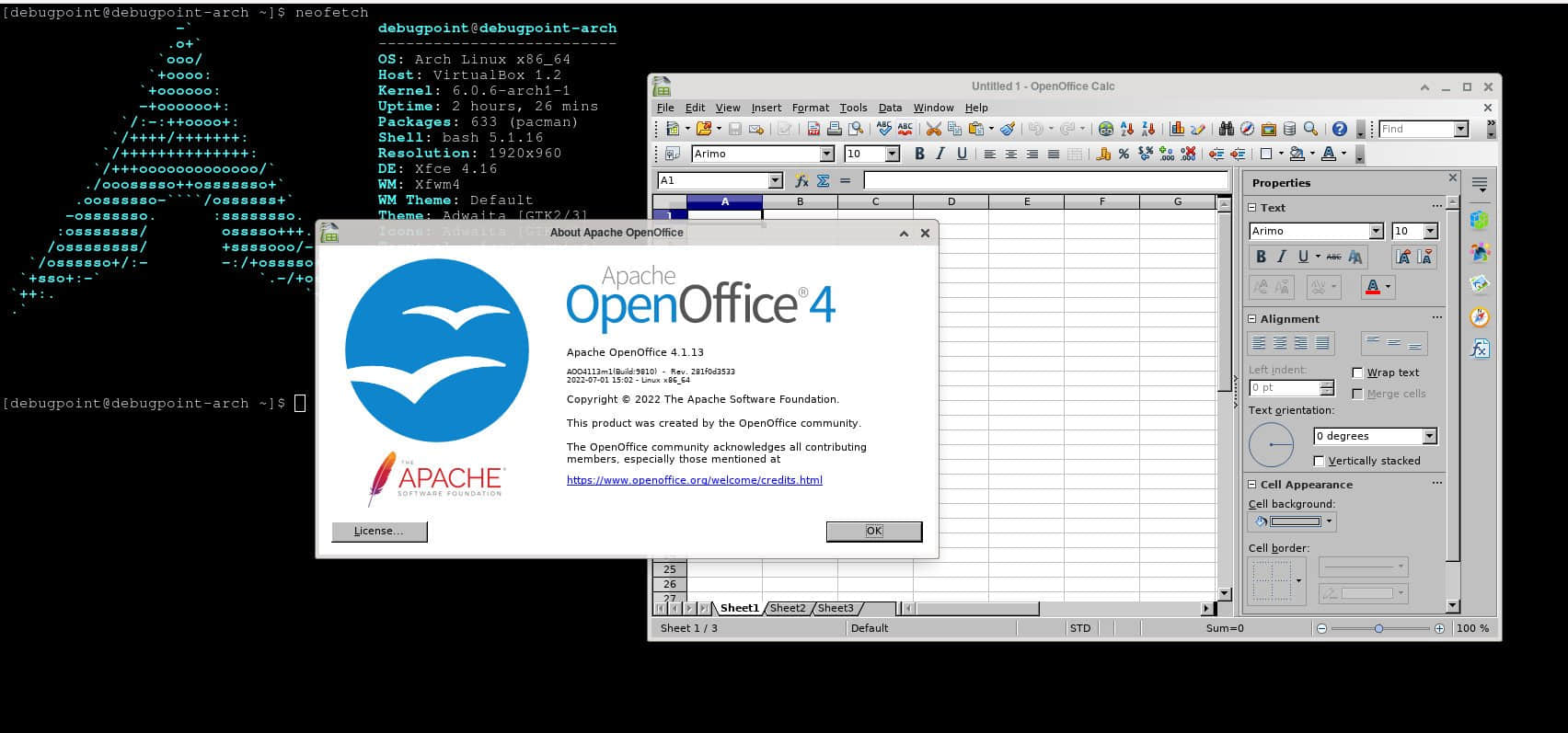 在 Arch Linux 中運行的最新 OpenOffice