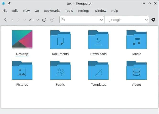 Image of Konqueror&apos;s file manager.