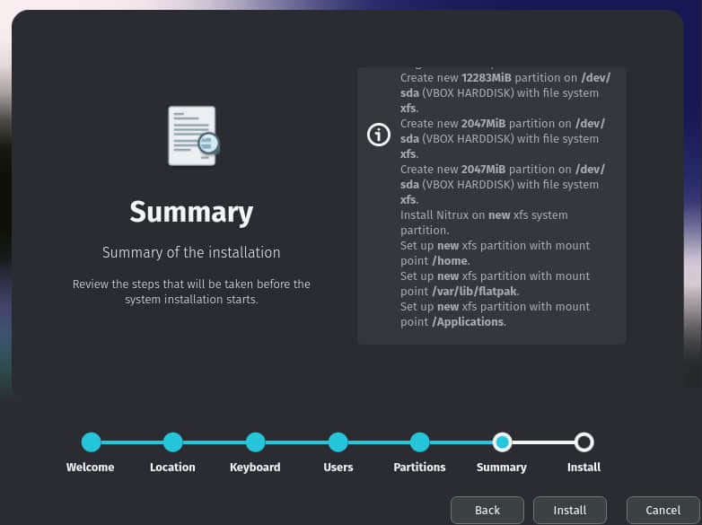 Nitrux 2.6 安裝自動分區