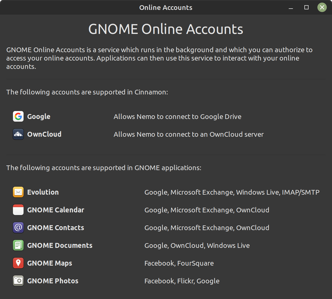 GNOME 賬戶應用