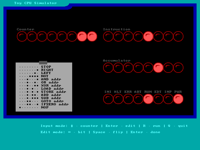 在运行模式下的 Toy CPU